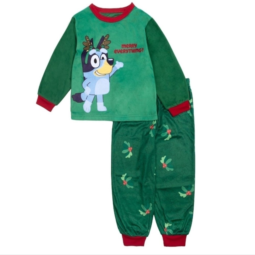 Toddler Bluey 2 Piece "Merry Everything" Pajama Top & Bottom
